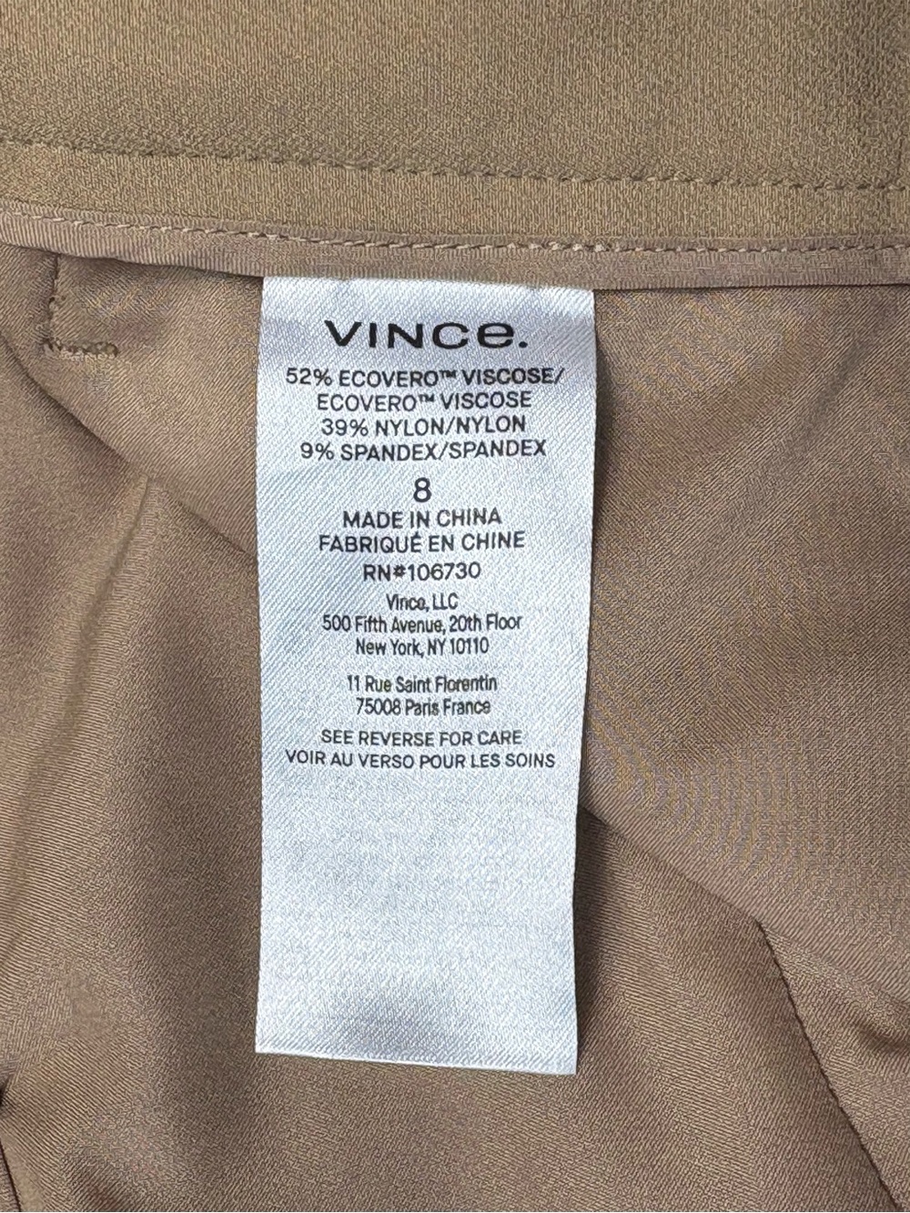 Vince Pecan Tapered Stovepipe Knit Trousers Pants Size 8 - Picture 9 of 11